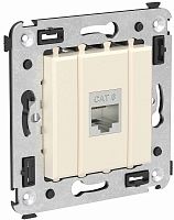 Розетка компьютерная экранированная без рамки DKC Avanti 1-м. RJ45 6е ванильная дымка картинка